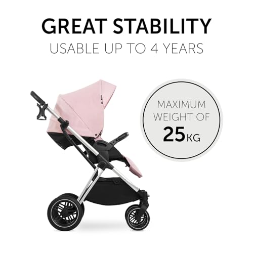 Image of Hauck Pushchair Travel System with Carrycot, Reversible Seat, Rose | Lightweight 10.2 kg aluminium frame, lie-flat recline, UV canopy, from birth up to 22 kg, panorama windows