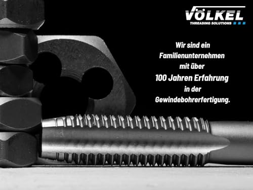 VÖLKEL Handgewindebohrer 3-tlg. Satz DIN 352 HSS-G - M6 x 1.0 | Vorschneider, Mittelschneider & Fertigschneider | Gewindeschneider M6 | Gewindebohrer M6 | Innengewindeschneider