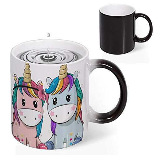 Taza de mágica,Unicornio Tazas de Cerámica Cambio de color en Caso de Agua Caliente para Té...
