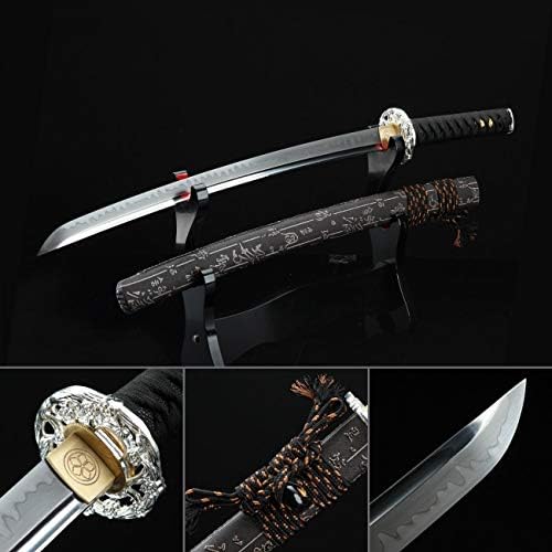 TRUEKATANA Handmade T10 Carbon Steel Full Tang Real Japanese Wakizashi Samurai Swords