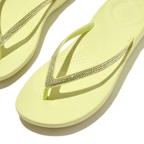 Image of FitFlop Womens iQushion Rubber Flip-Flops with Contoured Footbed for Walking, Lightweight Ergonomic Flip Flop Sandals with Arch Support and Foot Impact Pillows