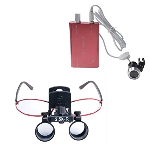 bonew-oral Clip Dental-Chirurgenstahl Binocular loupes Magnifier + 5 x -r LED-Duschkopf
