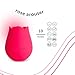 plusOne Rose Toy Vibrator for Women, Clitoral Stimulator Made of Body-Safe Silicone, Waterproof, USB Rechargeable and 10 Pulsing Settings Sex Toy, Red