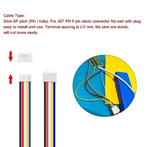 Lyeteung 20 Sets Mini Micro JST 2.0 PH 5 Pin Connector Plug Male with 150mm 22AWG Cable & Female Connector - Image 4