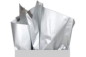 UNIQOOO Metallic Silver Tissue Paper 100 Sheets Bulk 20X14 Inch