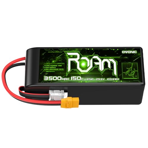 OVONIC 8S Lipo Battery 3500mAh 29.6V 150C with XT90 Plug for RC Truck Truggy Buggy Tank RC Car...