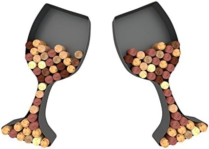 Wine Glass Cork Holder Art Wall Décor ~ Metal ~ Set of 2 ~ Gifts for Wine Lovers ~ by HouseVines