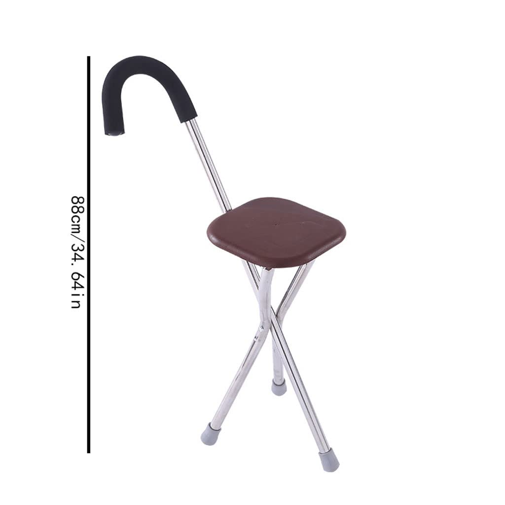 Canne Pliante avec siège réglable en Hauteur Canne de Marche et Chaise Combo Chaise Robuste Canne Canne de Marche