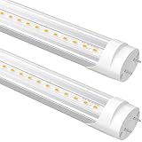 SUSLUM Fluorescent Light Bulbs Replacement 4FT, T8 LED Bulbs 4 Foot Type A+B, 24W (65W Equivalent) 3200LM, 4100K Cool White, 48 Inch Tube, F32T8 or F40T12 LED Replacement, Non-Dimmable, 2-Pack