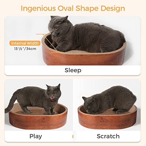Msbc Oval Cat Scratcher, Corrugated Cardboard Scratch Pad, Round Cat Scratching Lounge Bed Sofa, Durable Recycle Board For Furniture Protection, Cat Scratcher Bowl, Cat Kitty Training Toy #TOP1