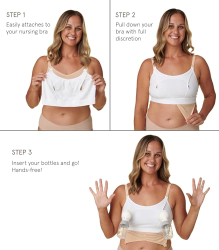 Image of Basics by Bravado Hands Free Pumping Bra, Comfortable, Clip and Go Pumping, Nursing Bra Accessory, XS-XXL