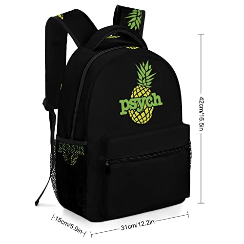Psych Pineapple Laptop Backpack Fashion Shoulder Bag Travel Daypack Bookbags for Men Women2