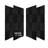 Soundproof Foam Panels Square – Professional 12x12x1 Inch Acoustic Tiles | Wall Noise Canceling...