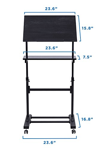 Mount-It! Mobile Stand Up Desk, Portable Podium And Presentation Lectern Height-Adjustable Multi-Purpose Standing Workstation,Black. #TOP7