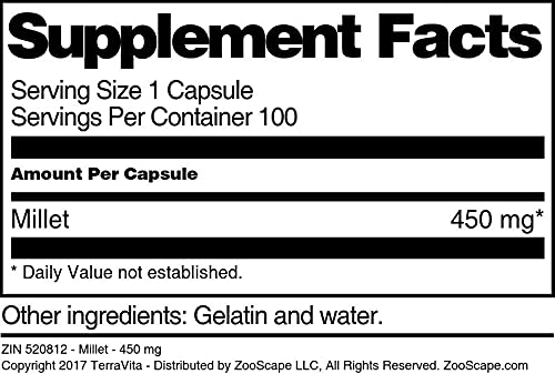 Millet - 450 mg (100 Capsules, ZIN: 520812)