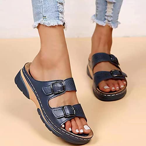 Sandales filles à bout ouvert et semelle compensée pour l'été - 4