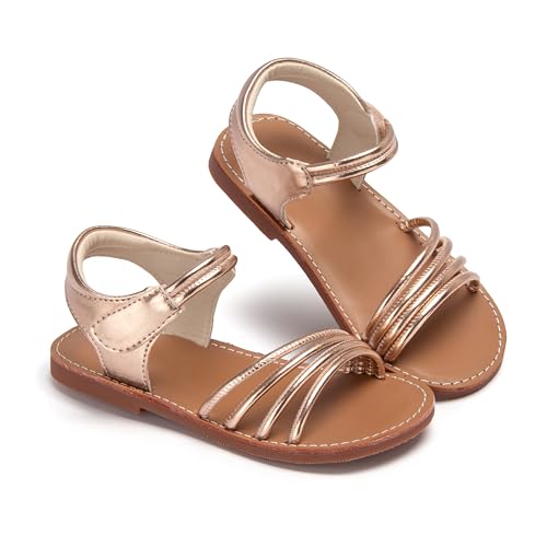 Image of ESTINE Toddler /Little Kid Girls Dress Cross Strappy Open Toe Sandals Princess Flats Summer Flower Girl Shoes
