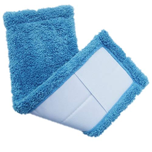 BESTOMZ Serpillères en Microfibre Remplacement Vadrouille pour Balai 2pcs (Bleu) Cover
