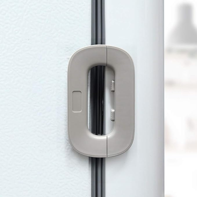TALLIN Child Safety Refrigerator Lock, Self-Adhesive Dual Safety Button, ABS Plastic, Modern Style, for Fridge, Cupboards, Drawers, Wardrobe, Matte Finish, (Pack of 1) Grey-image-42