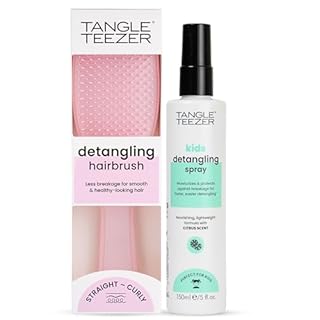 Tangle Teezer | The Wet Detangler Hairbrush for Wet & Dry Hair | For All Hair Types | Eliminates Knots & Reduces Breakage | Millennial Pink & Detangling Spray for Kids | No Tangles, No Tears