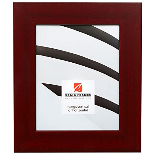 Craig Frames Bauhaus 200, 4x10 Picture Frame, Red Mahogany