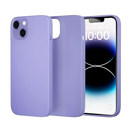Image of amazon basics Liquid Silicone Case for iPhone 14 | Shockproof, with Drop and Camera Protection | Soft Microfiber Lining Inside| Silicone Cover for iPhone 14 - Lilac