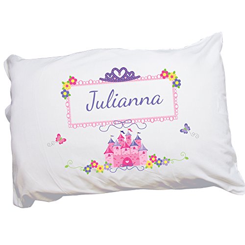My Bambino Girl's Custom Stemmed Flowers Pillowcase Large (Pink Princess Castle)