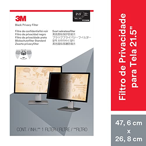 3M, Filtro de Privacidade para Monitor, Tela 21.5', Preto