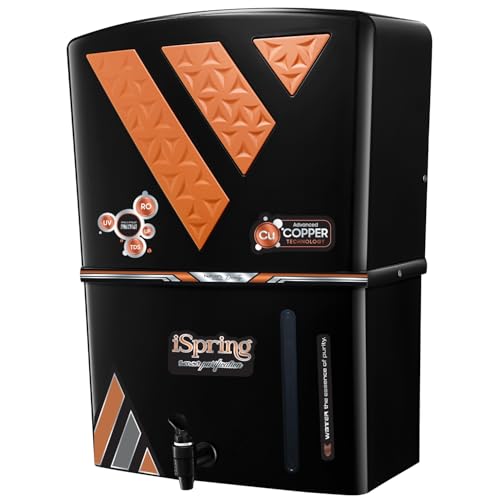 iSpring Mineral RO+UV+UF 12 Liter RO + UV + TDS ADJUSTER Water Purifier With Copper Charge Technology Black & Copper Best For Home and Office (Made In India) - Image 4
