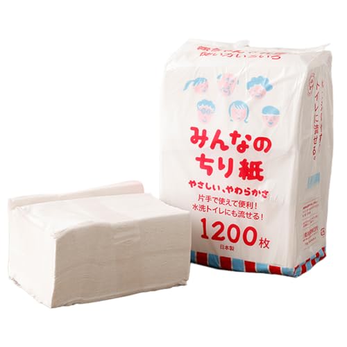 みんなのちり紙 1200枚×12個 ティッシュペーパー ティッシュ 再生紙 日用品 消耗品 家庭用 業務用 (1025)