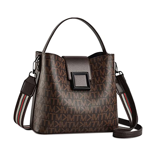 Ergocar Damen Handtasche, Frau Elegante Tasche, Tote Shopper, Wasserdichtes PVC, Modisch Schultertasche Damen, Umhängetasche, Mode City Arbeit Satche, Braun Cover