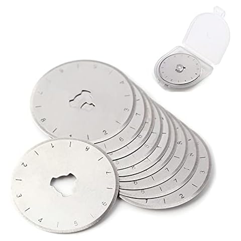 10pcs Recambios de cuchillas para cortador Cuchilla para cutter rotativo Corte recto (28mm) Cover