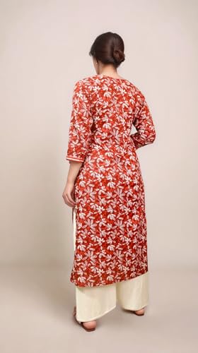 Image of Women's Cotton Printed Straight Kurti