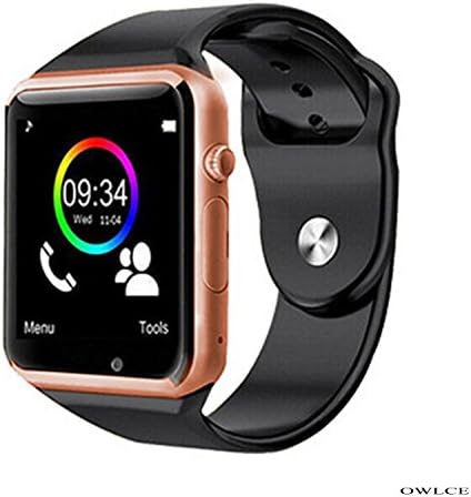 OWLCE Bluetooth Smart Watch A1 Wrist Watch Phone with SIM Card Slot Camera and NFC Bluetooth 3.0 or Higher/Easy Connection/Make Calls/Support SIM/TF for iOS/Android Gold