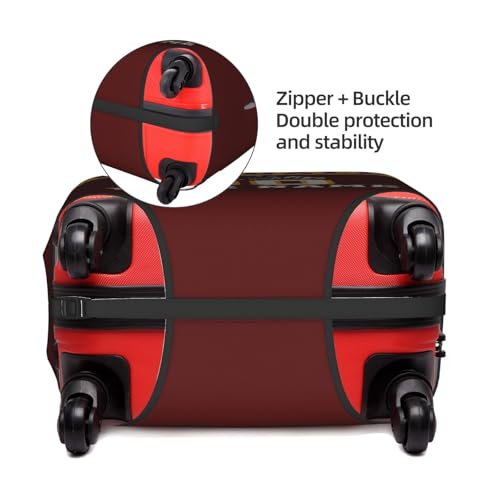 Image of Custom Luggage Cover Personalized Football Style Suitcase Cover with Name Number Customized Washable Elastic Sports Travel Suitcase Protector for Business Vacation Gifts, Yellow Red