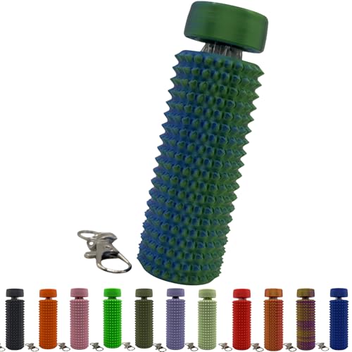 Sensory Roller Fidget with Clicker for Adults, Tactile Spikes for Anxiety, Stress Relief, Pain Stimming, Autism & Over Stimulation with Keychain Tactile Pain Stimulation Tool for Focus (Green/Blue)