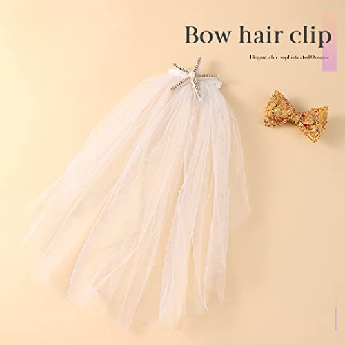 Jonky Wedding Starfish Veil Hair Combs White Tulle Bridal Short Veils Hair Side Comb Hair Bow Set Bachelorette Party Bridal Hair Accessories For Bride And Bridesmaids（Pack Of 2） #TOP1