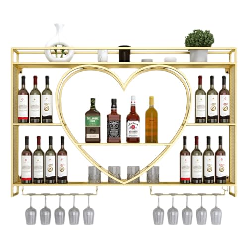Soporte para botellas de vino de pared metálico Gold 100x15x80cm
