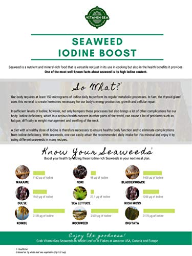 Vitaminsea Wakame Seaweed | Vegan Certified Wild Atlantic Alaria Seaweed | Perfect For Snacking, Seasoning, Soups & Salads | Rich In Protein, Iodine, Calcium, Vitamin A, B, C, K, More | Flakes (4 Oz) #TOP4