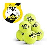 The Dog's Balls, Dog Tennis Balls, 6-Pack Yellow Dog Toy, Strong Dog & Puppy Tennis Ball