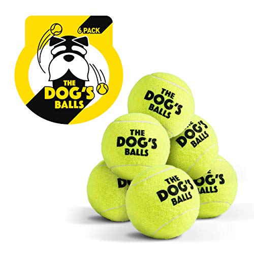 The Dog's Balls, Dog Tennis Balls, 6-Pack Yellow Dog Toy, Strong Dog & Puppy Tennis Ball