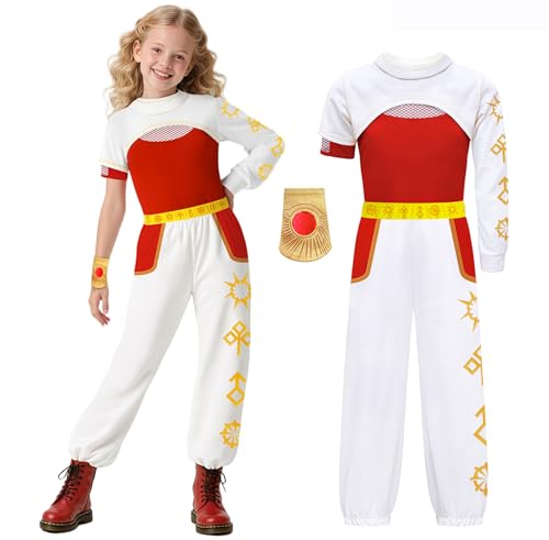 Kids Girls Zombies Nova Outfits Halloween Cheerleader Uniform 4pcs Clothes