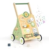 Nastopee Lauflernwagen Baby,Aus Holz,Mit Activity,Mit Montessori Spielzeug Multifunktion,9 In 1 Lauflernhilfe,Baby Walker Für Babys Ab 12 Monaten