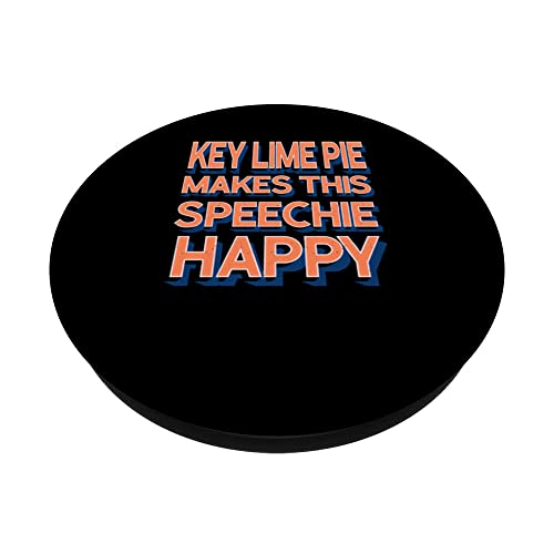 Key Lime Pie Makes This Speechie Happy Speech Therapy Funny PopSockets Swappable PopGrip, Black - Image 2