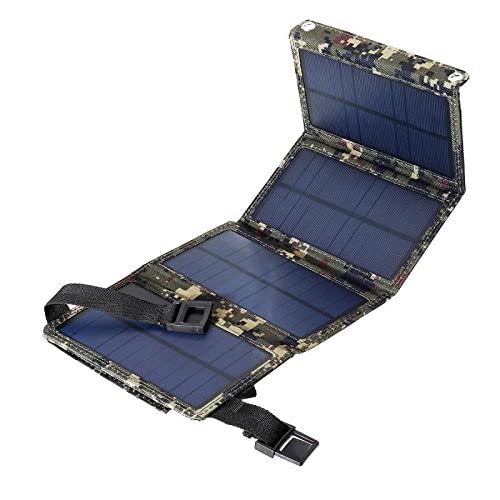Image of Portable Foldable Solar Panel Charger USB Dual Port Power Bank Army Green