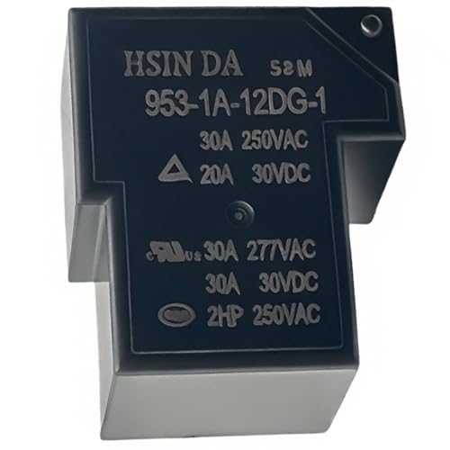 953-1A-12DG-2 12VDC 5-Pin PCB Power Relay, 1 Form A (SPST-NO) 30A 250VAC/30VDC, Sealed — Compatible with HSINDA 953G Footprint, HVAC Furnace Blower Compressor Appliance Control Board