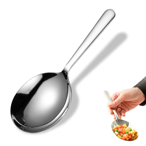 Schöpflöffel 2er Set, 20 cm Tafelsuppenlöffel Sauciere Schöpfkelle Edelstahl Suppenlöffel Portionsschöpfer Tischlöffel, Spülmaschinenfest Suppenkellen (Servierlöffel 20x7.6CM)