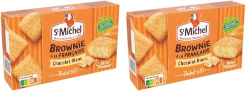 St Michel Cocotte brownies chocolat blanc individuel - Les 8 sachets individuels, 240g (Lot de 2)
