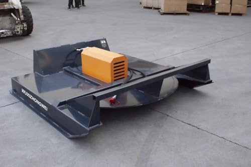 WUXIZHONGWEI 72\" Wide Skid Steer Rotary Mowers Brush Cutter Attachment - 66\" Cutting Width, 3\" Dia Material Cut, 2 Bi-Directional Blades