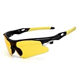 nine-tailed fox Cycling Glasses for Men Women Mountain Bike Windproof Dust-proof sunglasses Clear MTB Bicycle Riding (YELLOW)